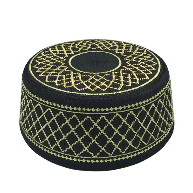 Muslim Hats Cotton Embroidery Islamic Men Prayer Arab Clothing Caps