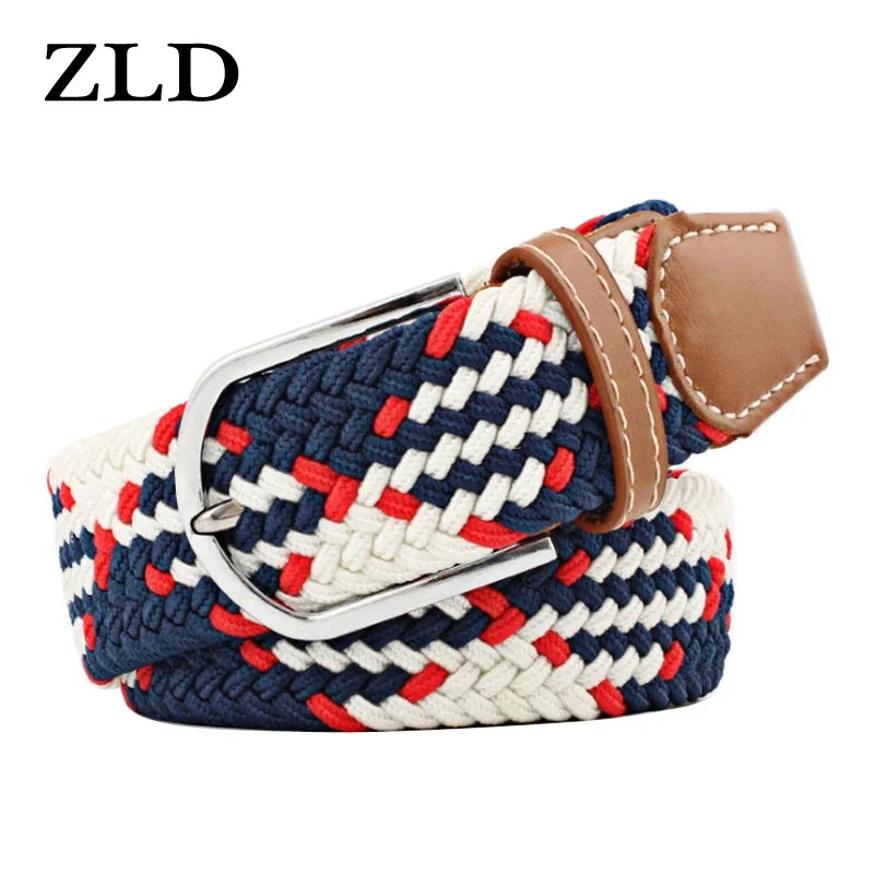 ZLD 60 Colors Female Casual Knitted Pin Buckle Men Belt