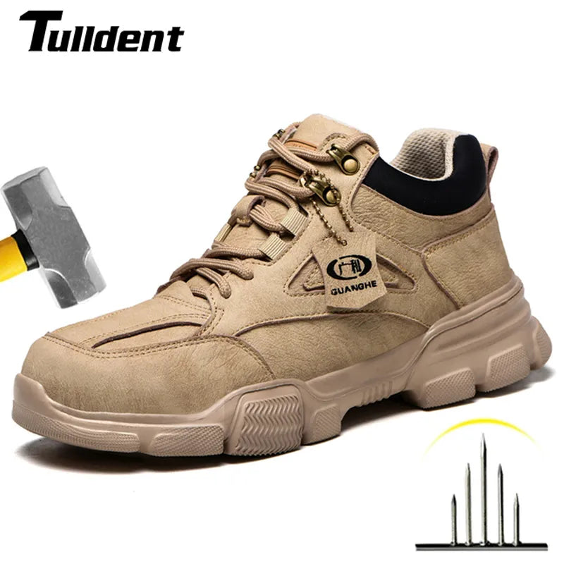 Work Safety Shoes Men's Safety Boots Anti-Smash Work Shoes