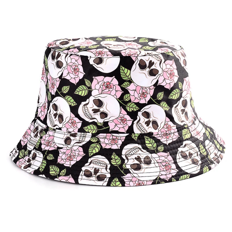 Spring Summer Cartoons Graffiti  Bucket Hat for Women Men Outdoor Foldable Hat