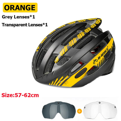 INBIKE Bicycle Helmets for Men With Lights Riding Magnetic Goggle Helmet