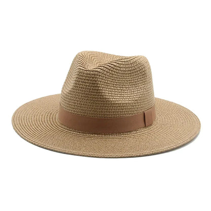 Hats for Women Bucket Sun Hats Ribbon Band Men Hat Straw Summer Panama Formal