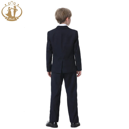 Spring Autumn Children's Formal Suit Set Flower Boys Wedding Party Performance