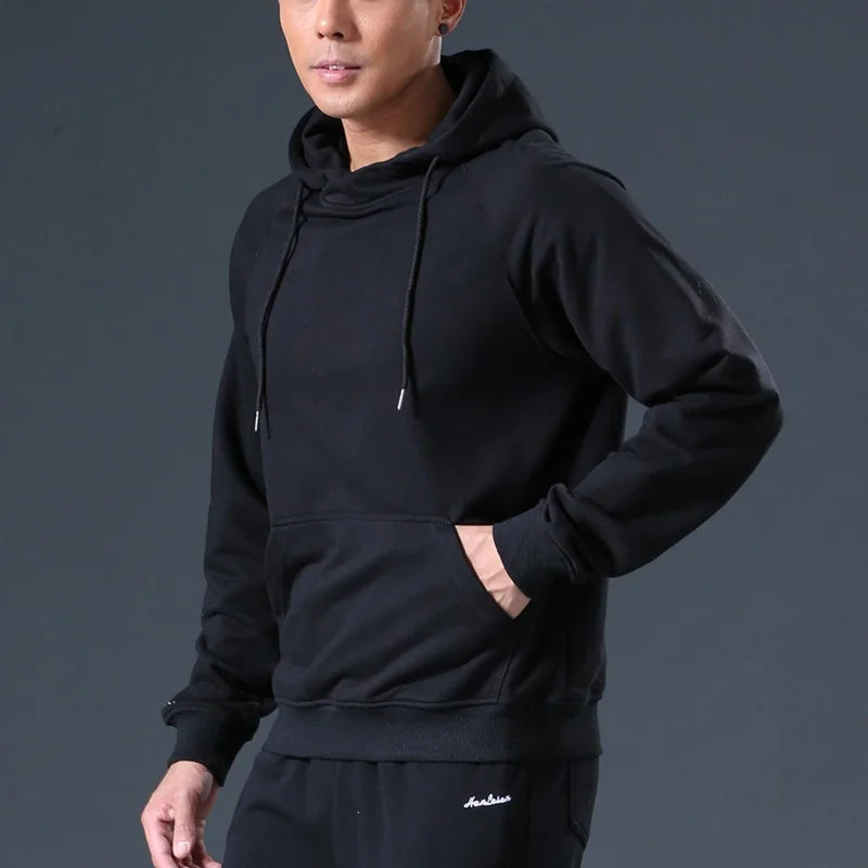 Fashion Hoodie Men Solid Hip Hop Tracksuit Men Hooded Sweatshirt Casual