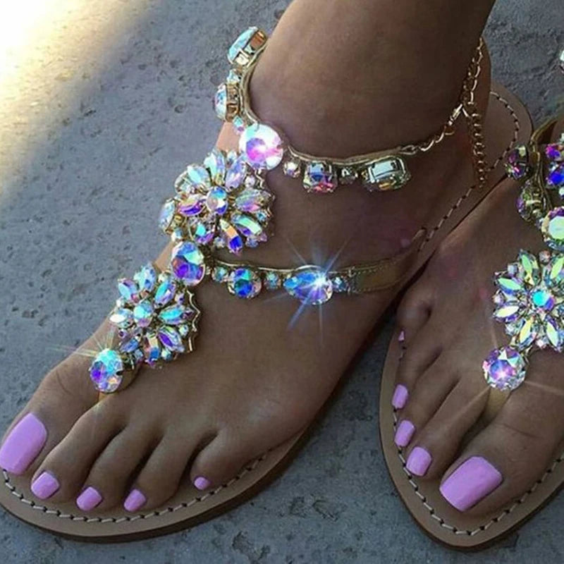 Women Summer Sandals Crystal Sandal Woman Diamond Casual Sandals Female