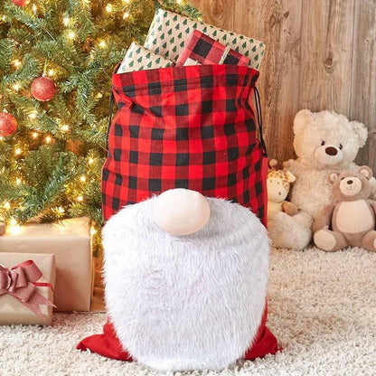 Santa Christmas Large Gift Bags Large Fabric Draw String Gift Bag Red Big