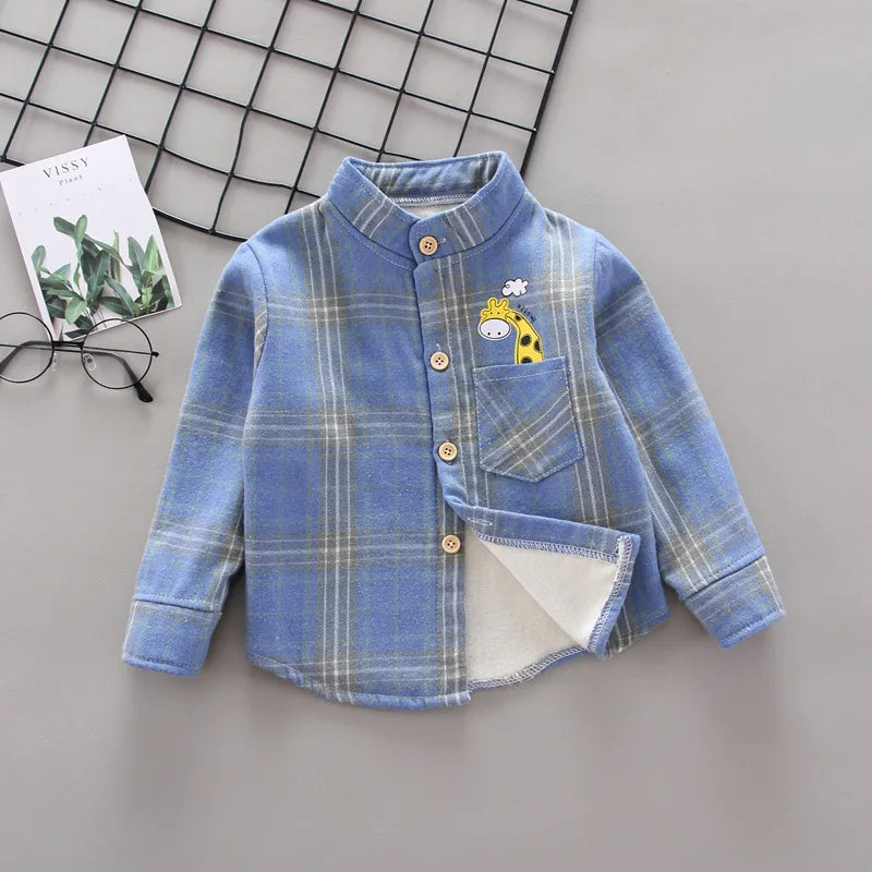 Fashion Boys Shirt New Plaid Style Kids Long Sleeve Shirt Children Cotton Clothe