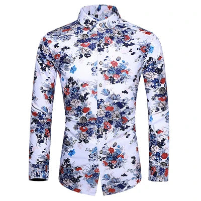 Casuals Shirt Men Autumn New Arrival Personality Printing Long Sleeve Shirts