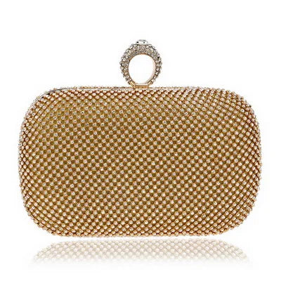 SEKUSA Evening Clutch Bags Diamond-Studded Evening Bag With Chain Shoulder Bag