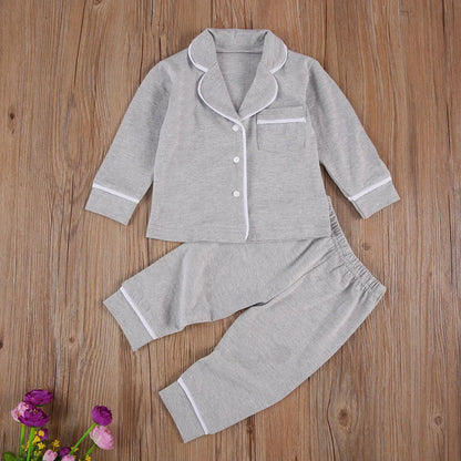 Infant Kids Baby Girls Boys 2Pcs 100% Cotton Pajama Sets Long Sleeve Jacket