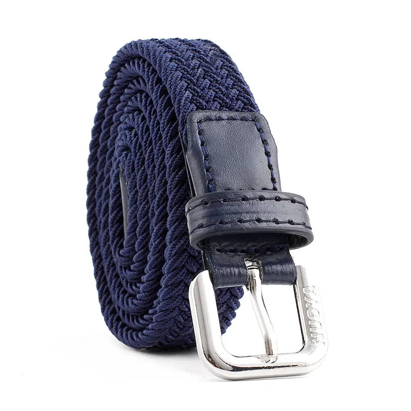 Casual Kids Belt Woven Stretch Solid Color Men's Fashion Knit Pin Buckle