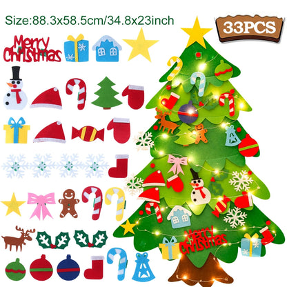 Kids DIY Felt Christmas Tree Merry Christmas Decorations for Home 2024