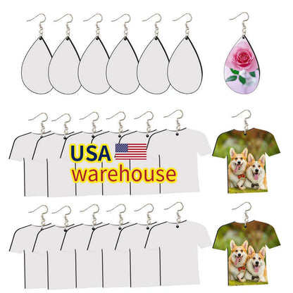 Sublimation Earring Blanks Wood Earrings Shirts Double-Sided Protective Coating