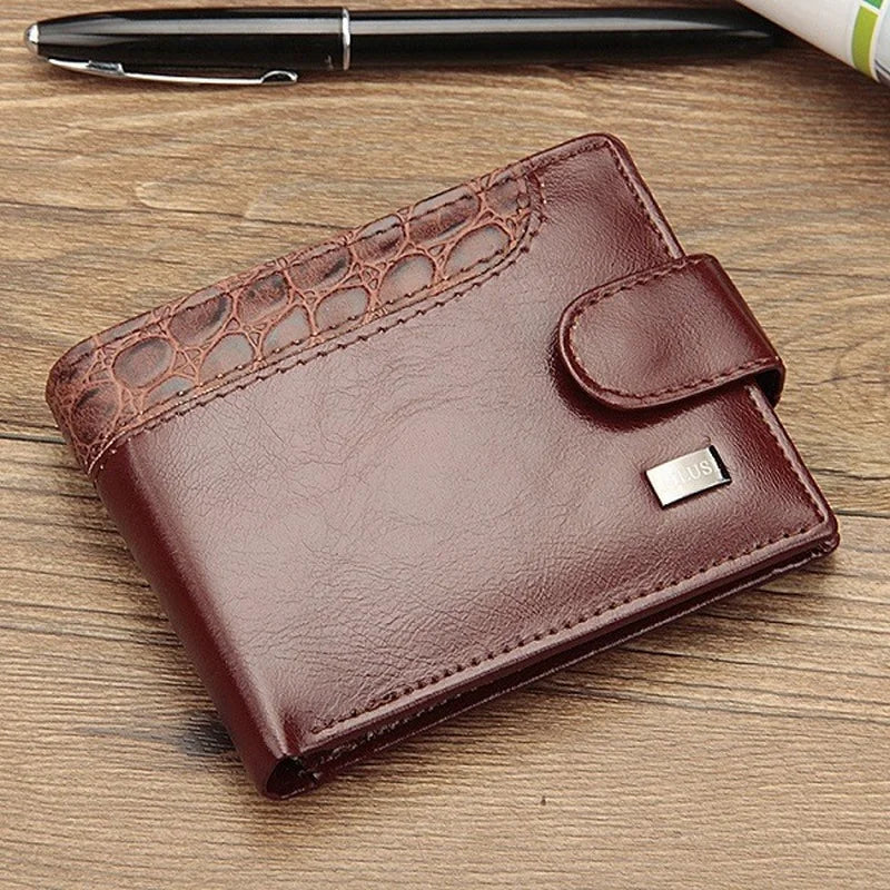 New Brand Trifold Wallet Men Clutch Money Bag Patchwork Leather Men Wallets