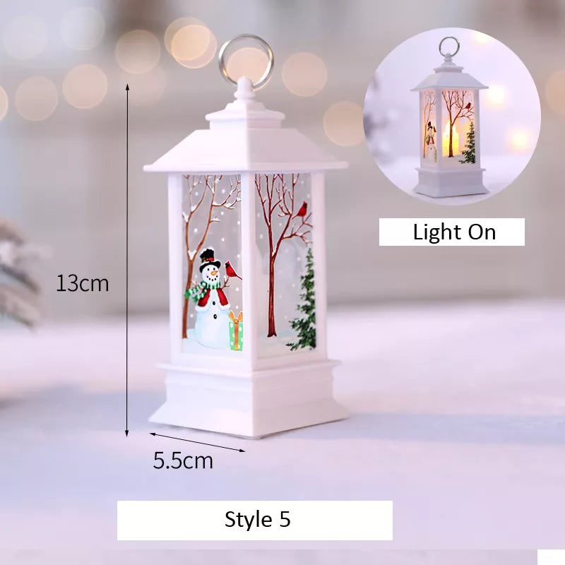 Santa Claus Snowman Lantern Light Merry Christmas Decor for Home Christmas Tree