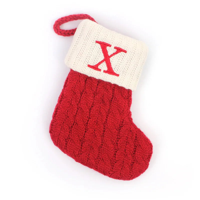 Letters Christmas Stocking New Knitting Christmas Tree Pendant Decorations