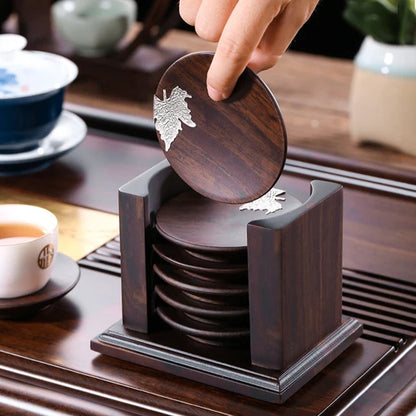 Household Items Ebony Solid Wood Tea Coaster Cup Holder Tea Cup Holder Potholder