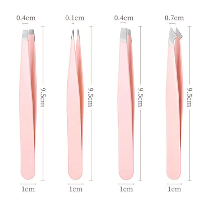 Tweezers（4Piece） for Women, Tweezer Set for Facial Hair Eyebrow Tweezers Men