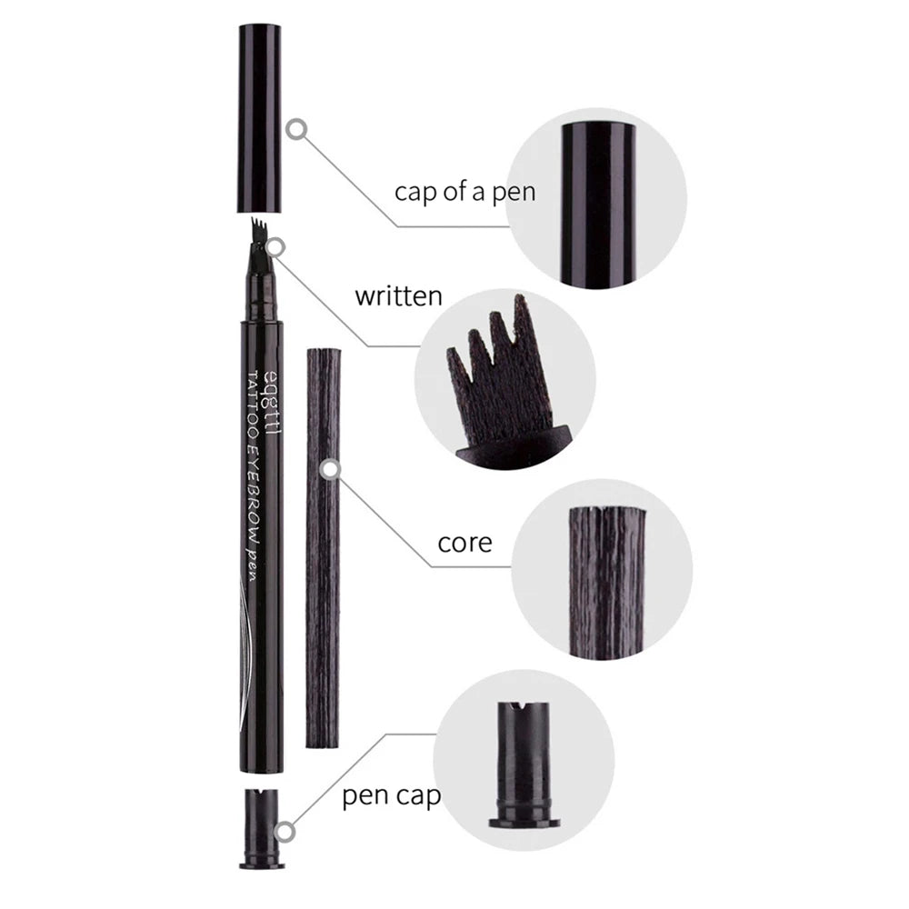 Eyebrow Pencil With 4 Claws Wild Eye Brows Waterproof Brow Tint Pen Long