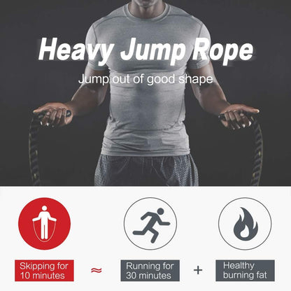 25mm Fitness Heavy Jump Rope Weighted Battle Skipping Ropes Power Training