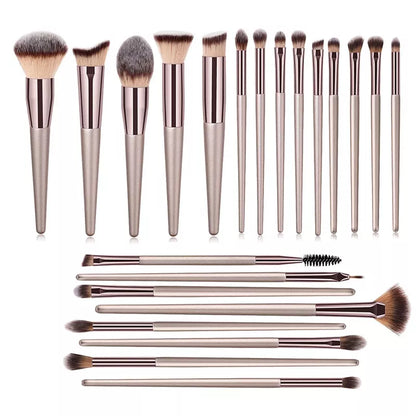 22 PCs Makeup Brushes Champagne Gold Premium Synthetic Concealers Makeup Brushes