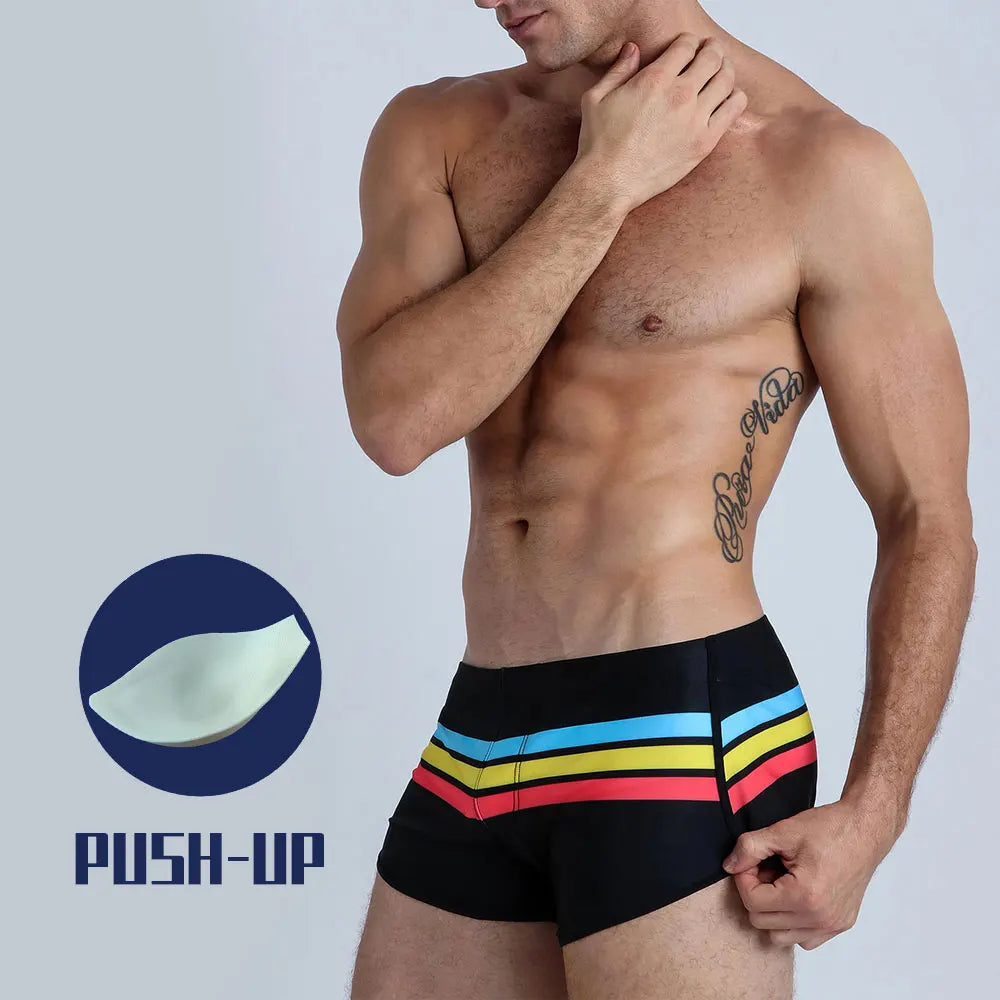 UXH New Hot Sexy Mens Swimsuit  Swimwear Male Sexy Swimming Wear Bathing Trunks