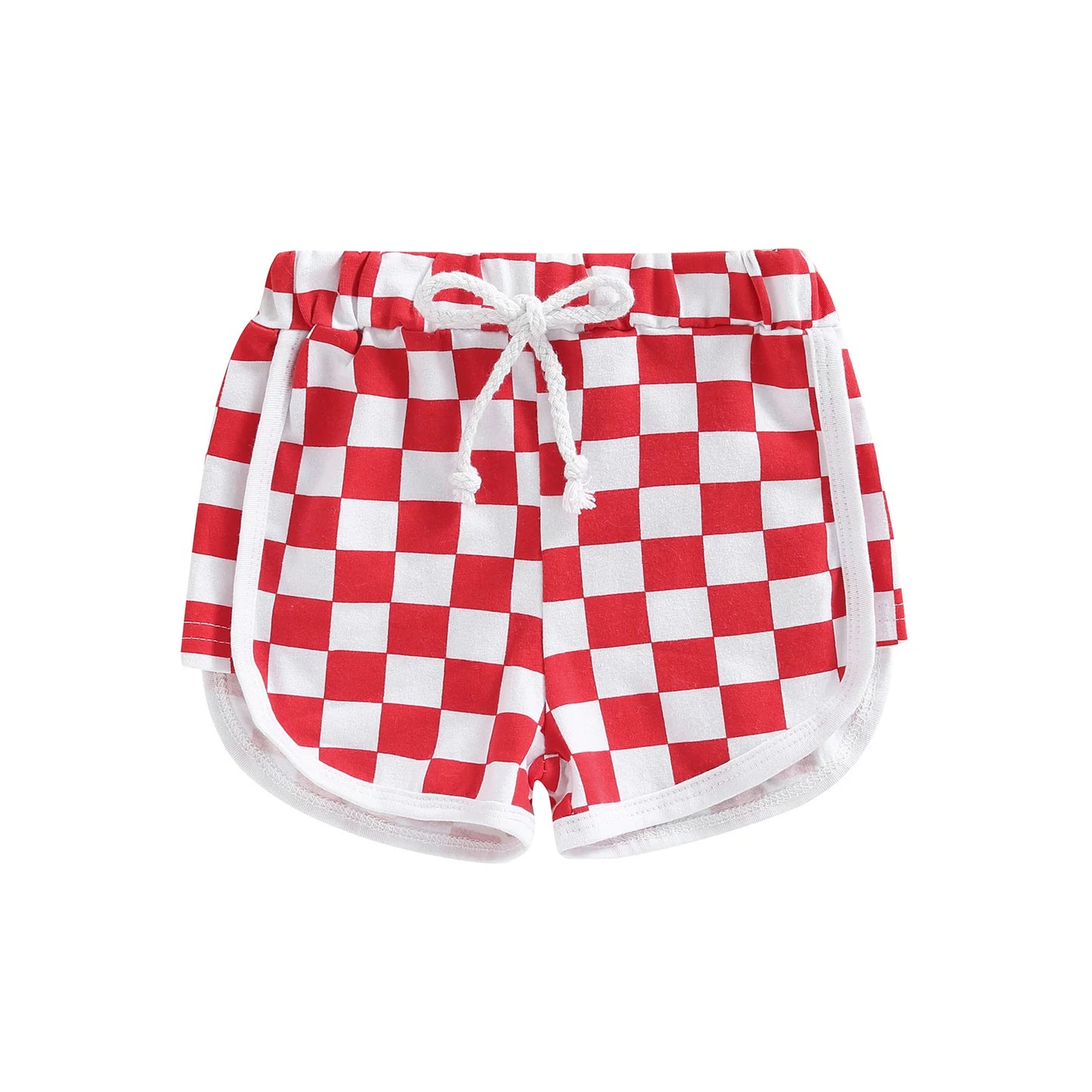 Summer Kid Baby Girls Boys Shorts Checkerboard Print Elastic Waist Short