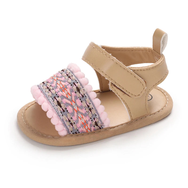 Summer Baby Girl Cute Flower Print Embroidered Sandal Soft