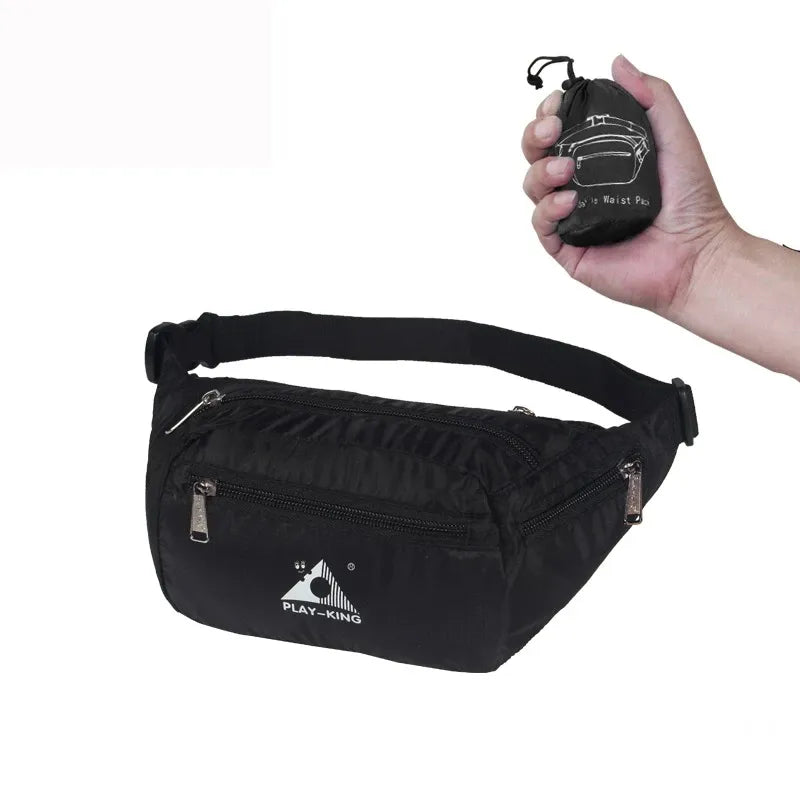 PLAYKING-Waterproof Foldable Waist Bag for Men and Women, Sport Running Bag