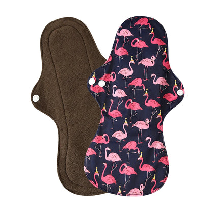 Night Use Washable Flamingo Cloth Menstrual Pad Heavy Flow Sanitary Napkin