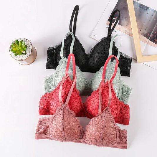 Sexy Floral Lace Bras Wire Free Bralette Lingerie Female Seamless