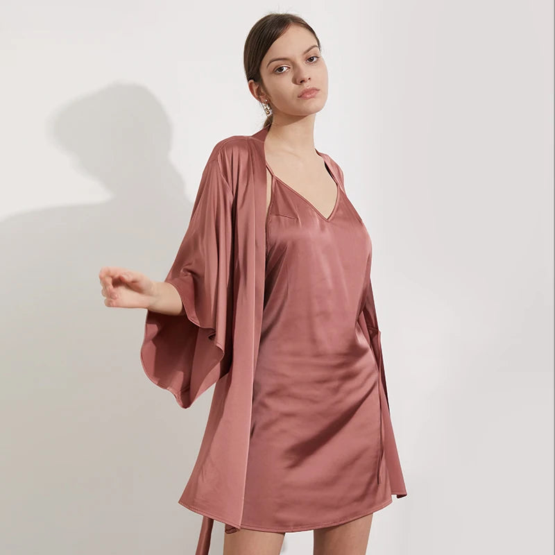 Women Satin Night Dress Silk Sexy  Size Sexy  Night Robe  Bathrobe Perfect