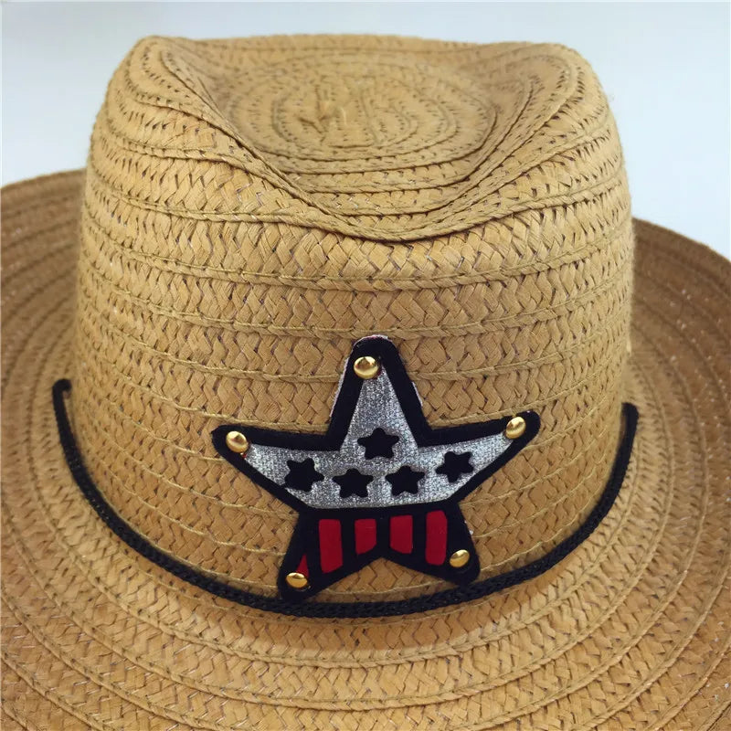 Outdoor Children's Jazz Cowboy Hat Summer Straw Hat Boys