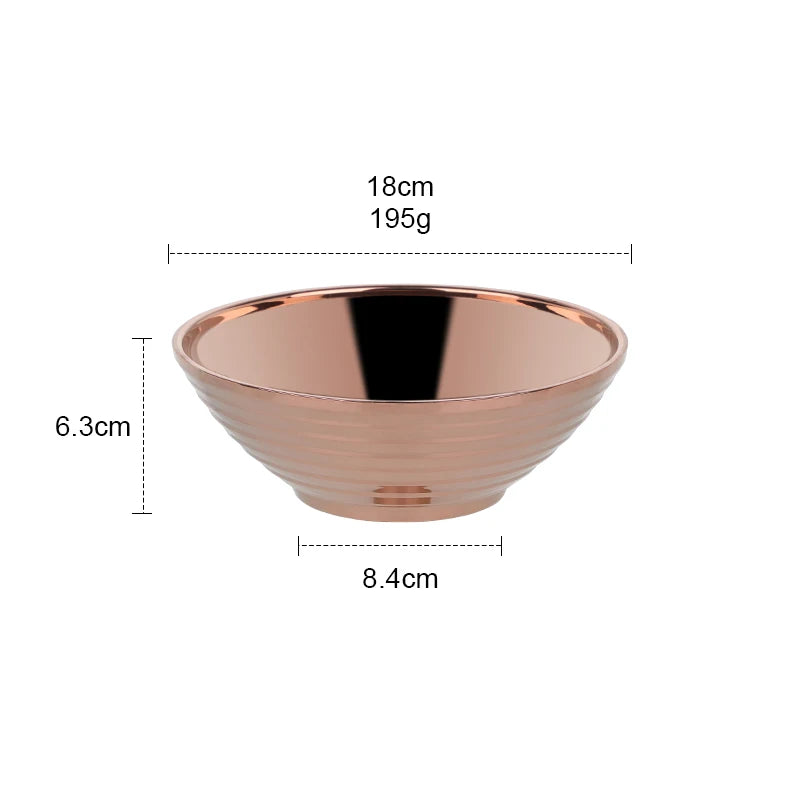 Stainless Steel Soup Bowl Gift Double Layer Anti-Scalding Tableware