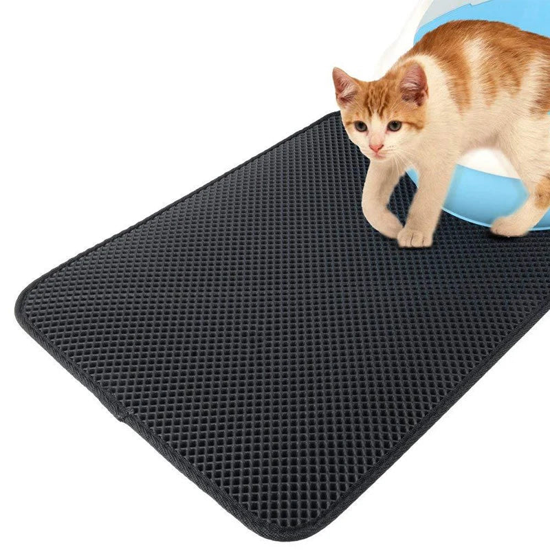 CAWAYI KENNEL Waterproof Double-Layer Non-Slip Cat Litter Catcher Mat Household