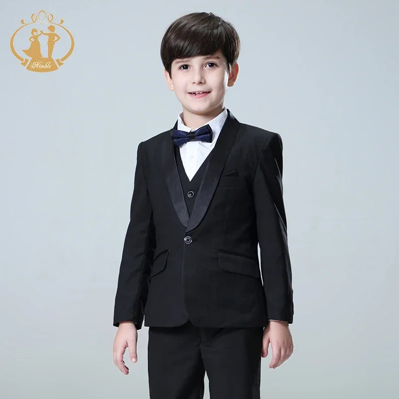 Spring Autumn Formal Boys Suits for Weddings Children Party Host Costume