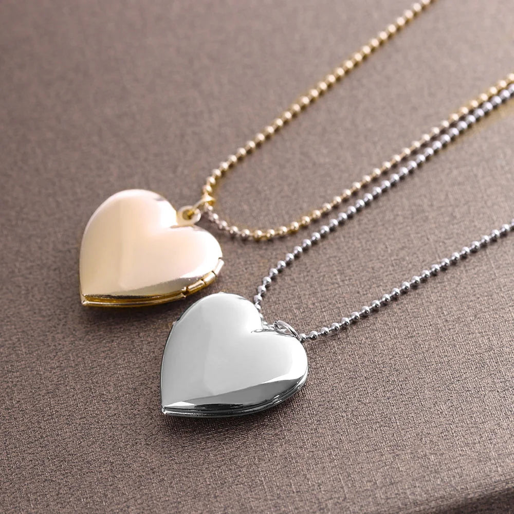 HOOH 1PC Heart Shaped Friend Photo Picture Frame Locket Pendant for Necklace