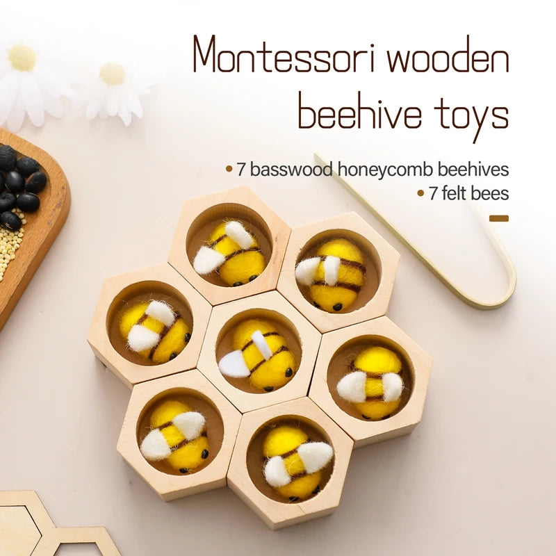 Montessori Honeycomb Wooden Toys Bee Educational Toys