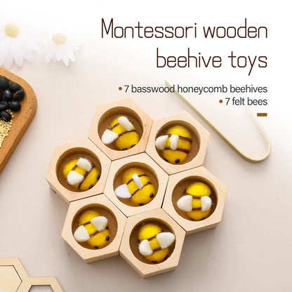 Montessori Honeycomb Wooden Toys Bee Educational Toys