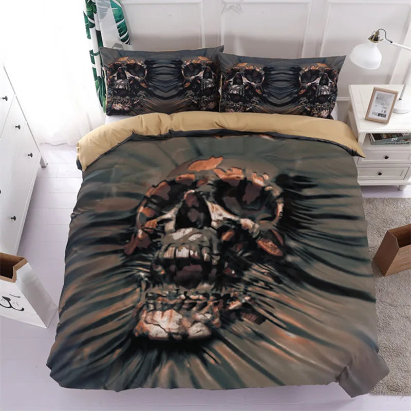 Fanaijia 3d Skull Bedding Sets Queen Size Sugar Skull Duvet Cover