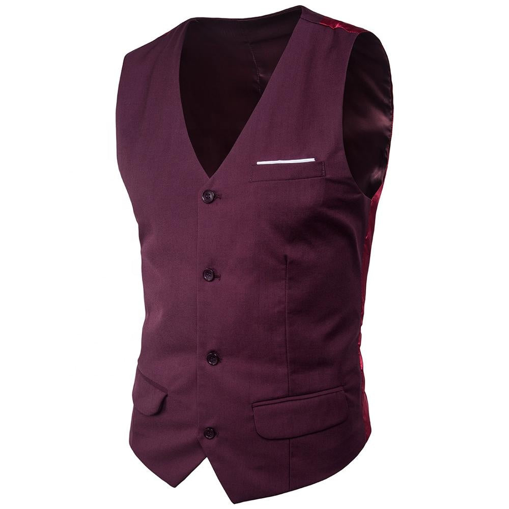 Fashion Classic Men Formal Casual Tuxedo Vests Black Blue Suit