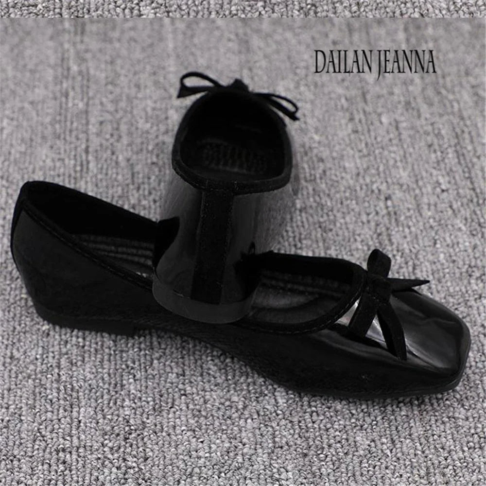 Fashion 2023 New Square Square Flat Bottom With  Version of Single Shoes