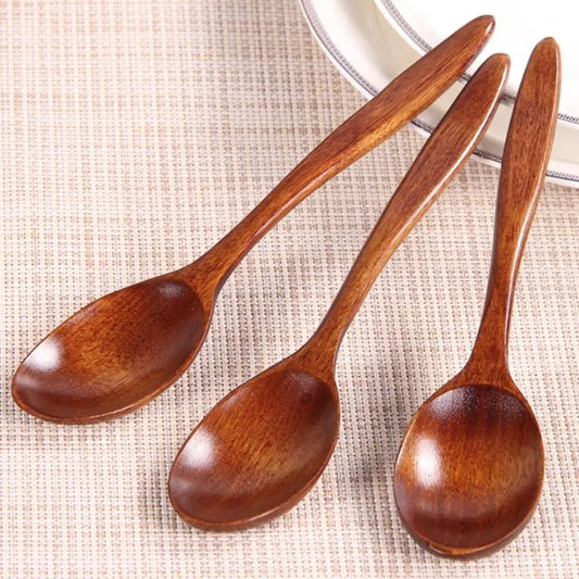 Wooden Spoon Home Flatware Porridge Bowl Chinese Bamboom Dinner Spoon