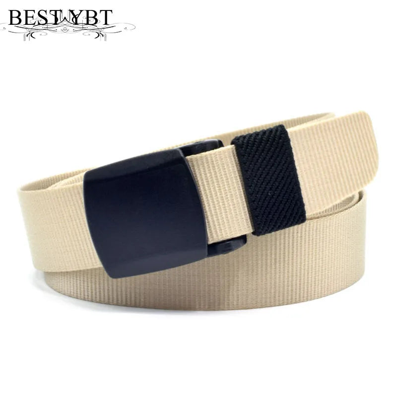 Best YBT Canvas Belt Plastic Smooth Buckle Belt Boys Teenagers Anti Allergy