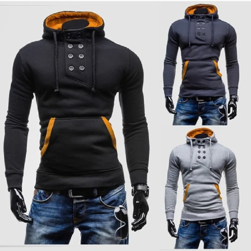 Autumn New Men's Hoodies Sweatshirts Zipper Hoodie Men Sweatshirt Solid