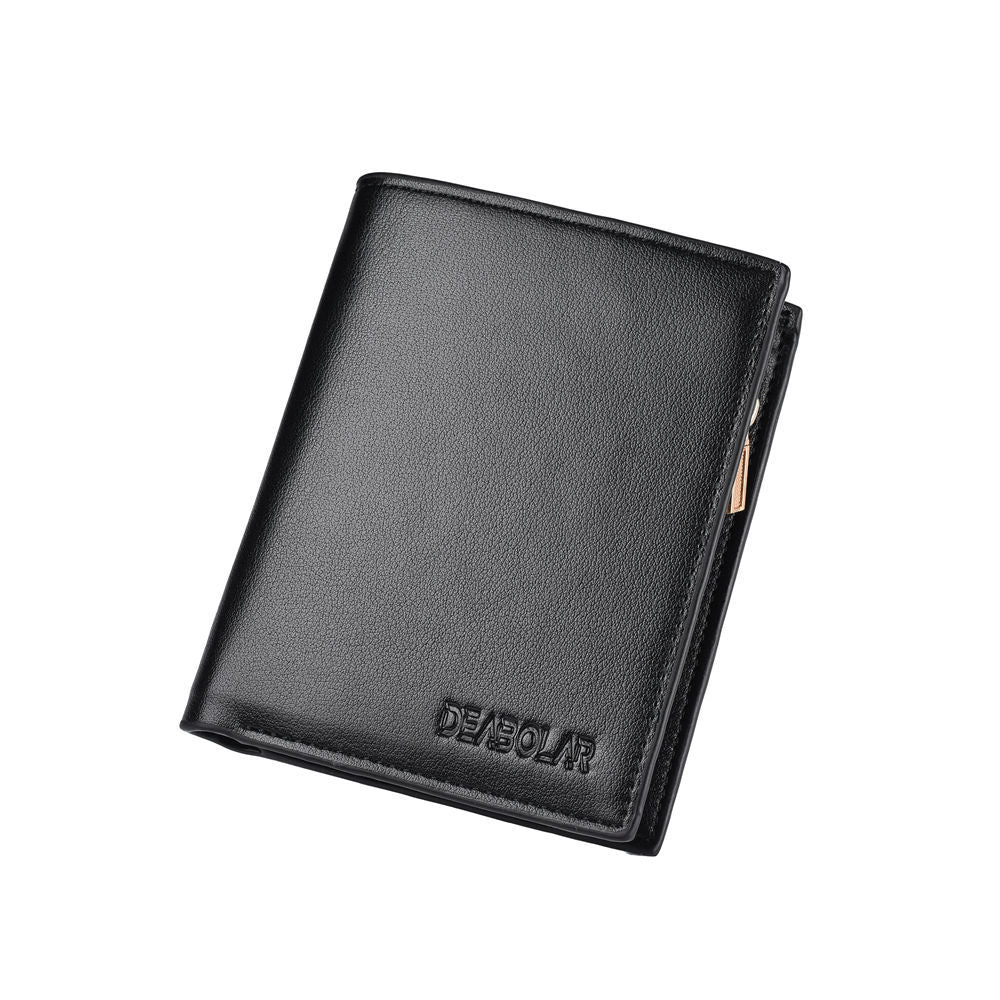 ODM Portefeuille Homme Black Small Leather Mens Card Holder Wallet With Id