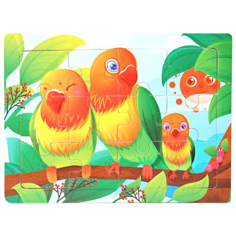 Mini Size 15*10CM Kids Toy Wood Puzzle Wooden 3D Puzzle Jigsaw for Children