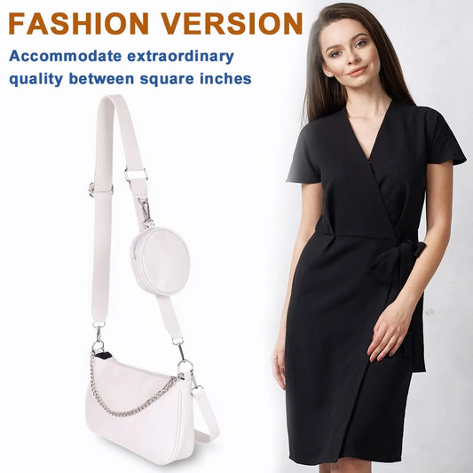 Women Soft PU Leather Shoulder Bag Fashion Female Daily Solid Chain Underarm