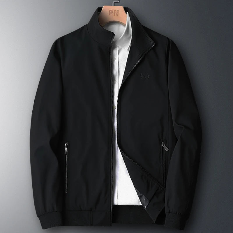 MANTLCONX New Men's Spring Jacket Coats Casual Solid Color Jackets Stand Collar