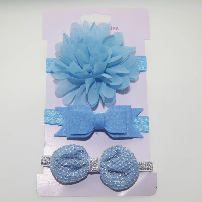 On Sale 3pcs New Baby Girl Boy Elastic Flower Headband Children